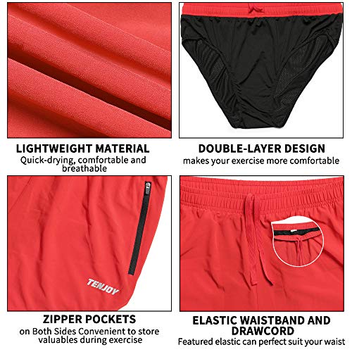 Image of Men's Running Shorts Gym Athletic Workout Shorts for Men 3 inch Sports Shorts with Zipper Pocket