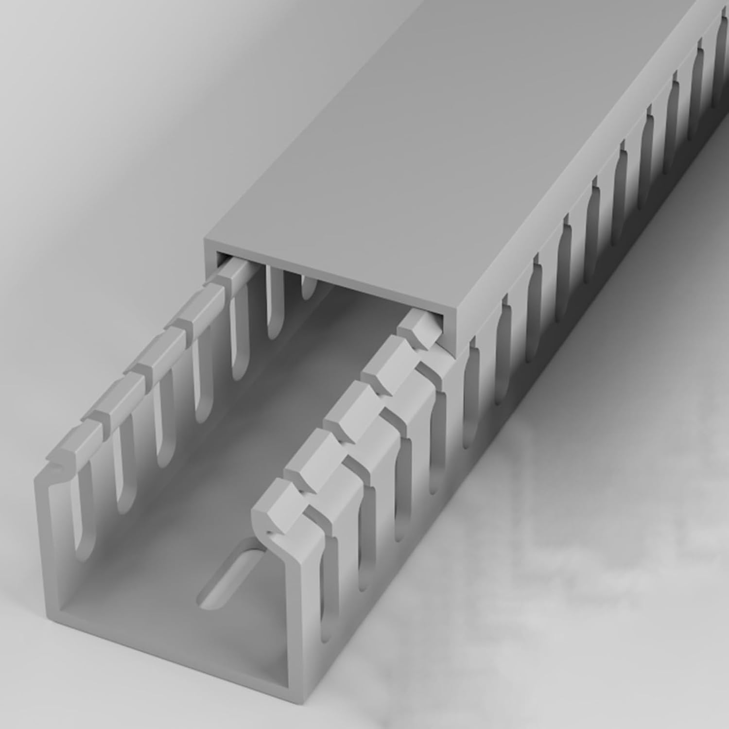 Kabelmanagement-Drahtk, PVC, offener Schlitzk für Netzwerkkabel, 1 m lang, feuerfest, mit Abdeckung, verhindert Stolperfallen, Maße 40 x 60 mm
