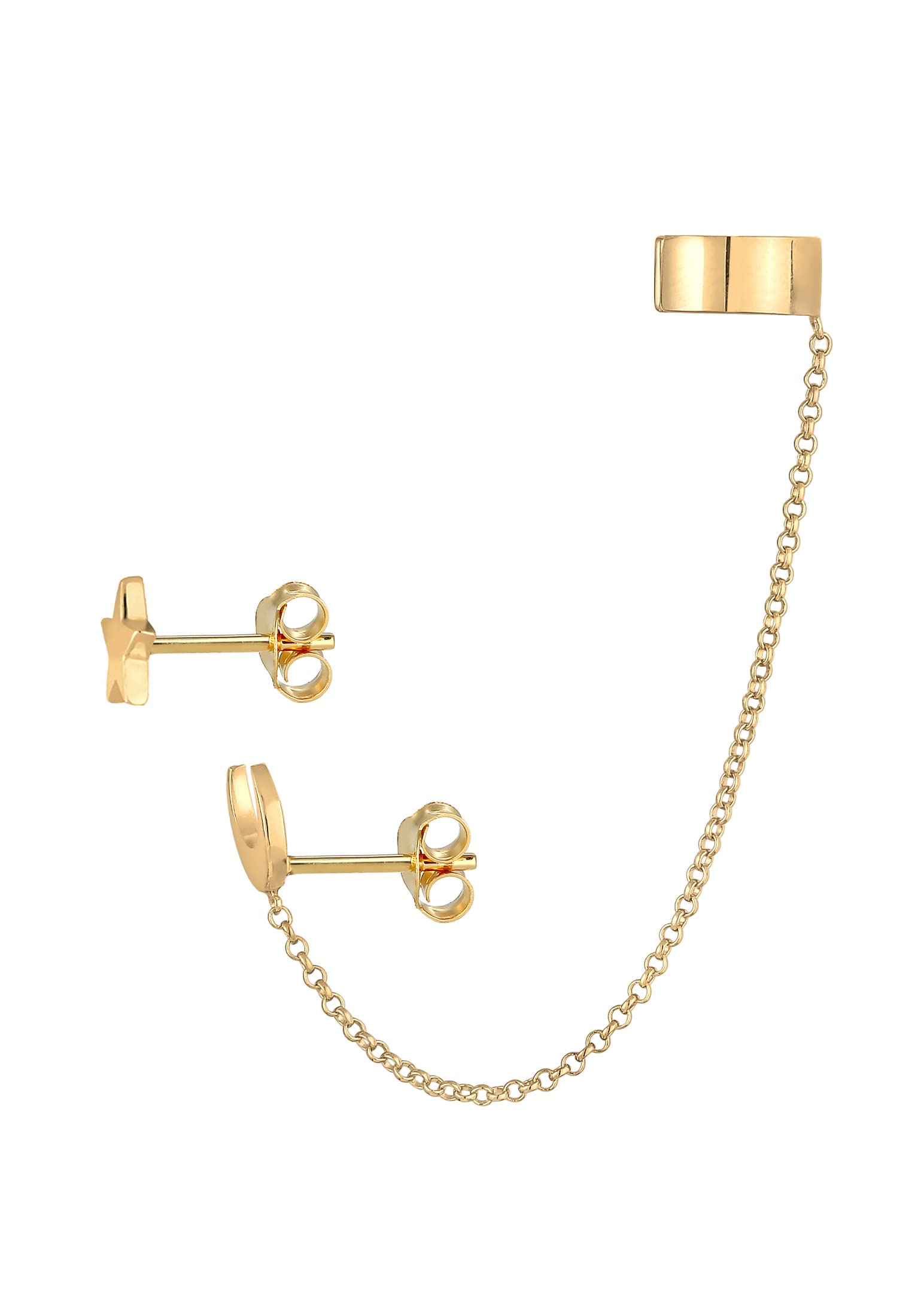Elli Ohrringe Damen Earcuff Ohrstecker Astro Sterne Halbmond 925 Silber