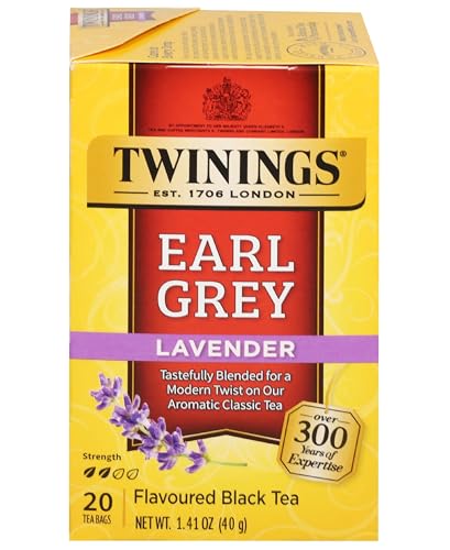 Twinings Earl Grey Lavender Black Tea Individually Wrapped Bags, 20 Count (Pack...