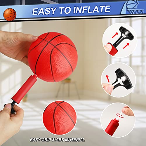 Indoor Mini Basketball Hoop Set for Kids Toddlers Adult, Portable Outdoor Wall Mounted Mini Hoop with 4 Balls Over The Door Wall, Room Office Pool Basketball Toys Graduation Gift for Kids Boys Teens - Thumbnail 4
