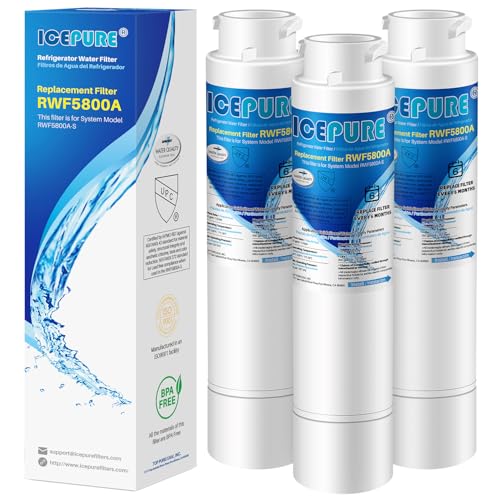 Image of ICEPURE RWF5800A Refrigerator Water Filter Replacement for Frigidaire EPTWFU01, EWF02, Pure Source Ultra II, PureSource Ultra 2, SCWFTCTO, GP006, EPTWFUO1, MR022, JO22, BO022, TH-01, DE022, 1007 3PACK