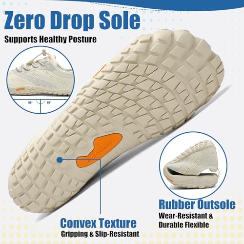 Image of SAGUARO Womens Mens Barefoot Shoes Minimalist Trail Runner Wide Toe Box Zero Drop Outdoor Cross Training Shoe