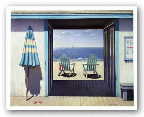 The Beach Club by Daniel Pollera - 24 x 30 inches - Fine Art Print Poster