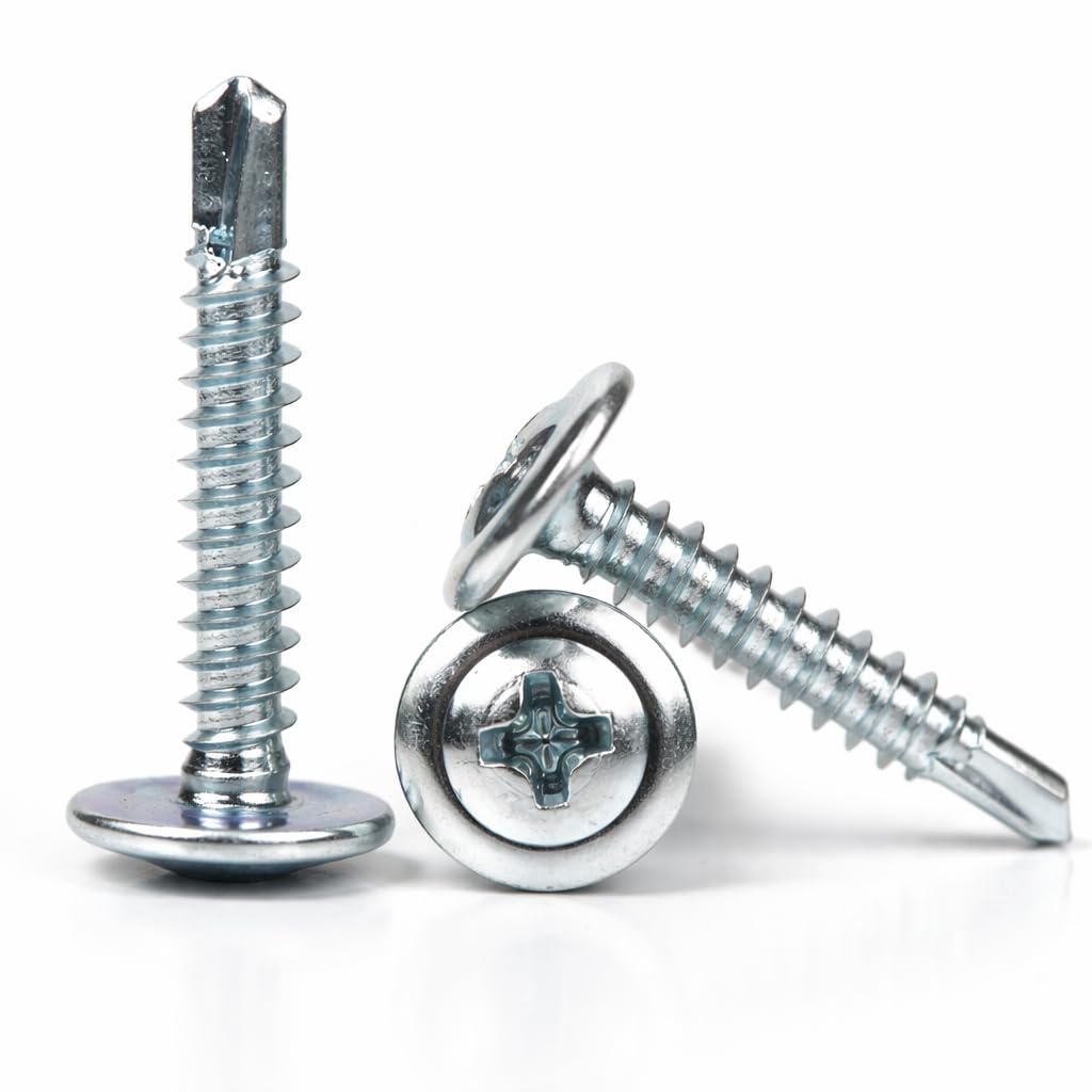 4.2mm x 16mm (Pack of 20) Self Drilling Phillips Wafer Head Screws Zinc Plated DIN7504T Self Tapping Screws for Metal Sheets Roofing Windows - F13B 4.2x16_20
