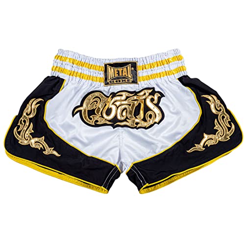 Short Thaï Lumpinee Blanc M Metal Boxe vêtement de combat boxe thaï