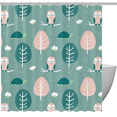 Rideau de douche imperméable motif hibou protégeant votre salle de bain