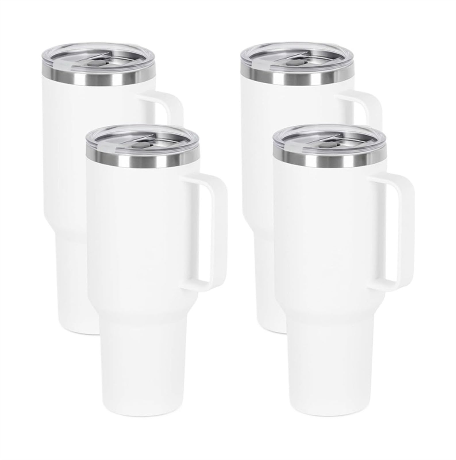 Skday Taza pajita para coche,Taza con pajita y asa (4 piezas) 40 oz con asa y pajita, taza aislada al vacío de doble pared de acero inoxidable, taza de viaje de 40 OZ a granel
