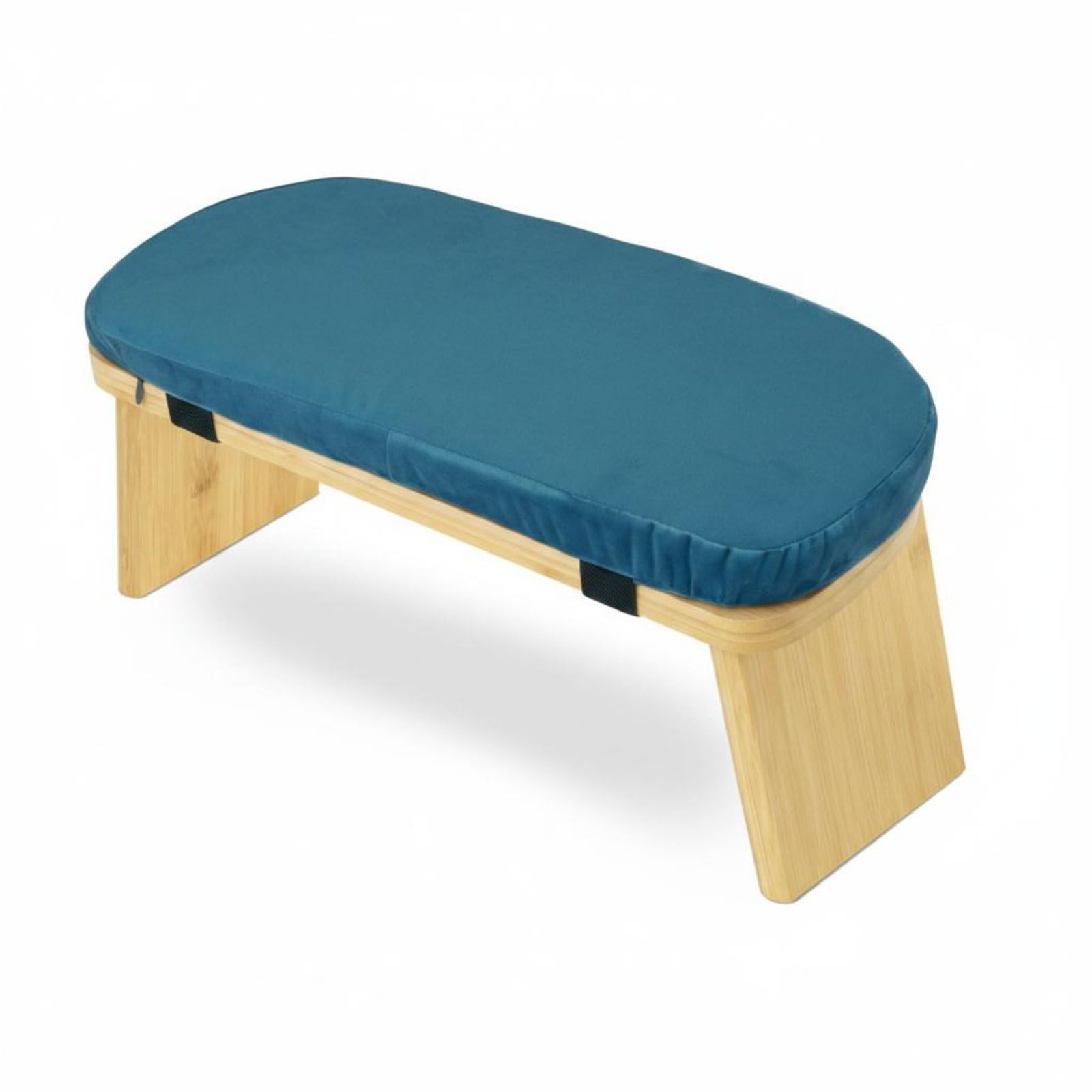 BNF® Soft Padded Cushion Wooden Kneeling Bench Ergonomic Design Cushioned Meditation Seat Includes Carrying Bag Bamboo Meditation Stool for Meditators, Blue Without Bag|Home & Garden-image-48