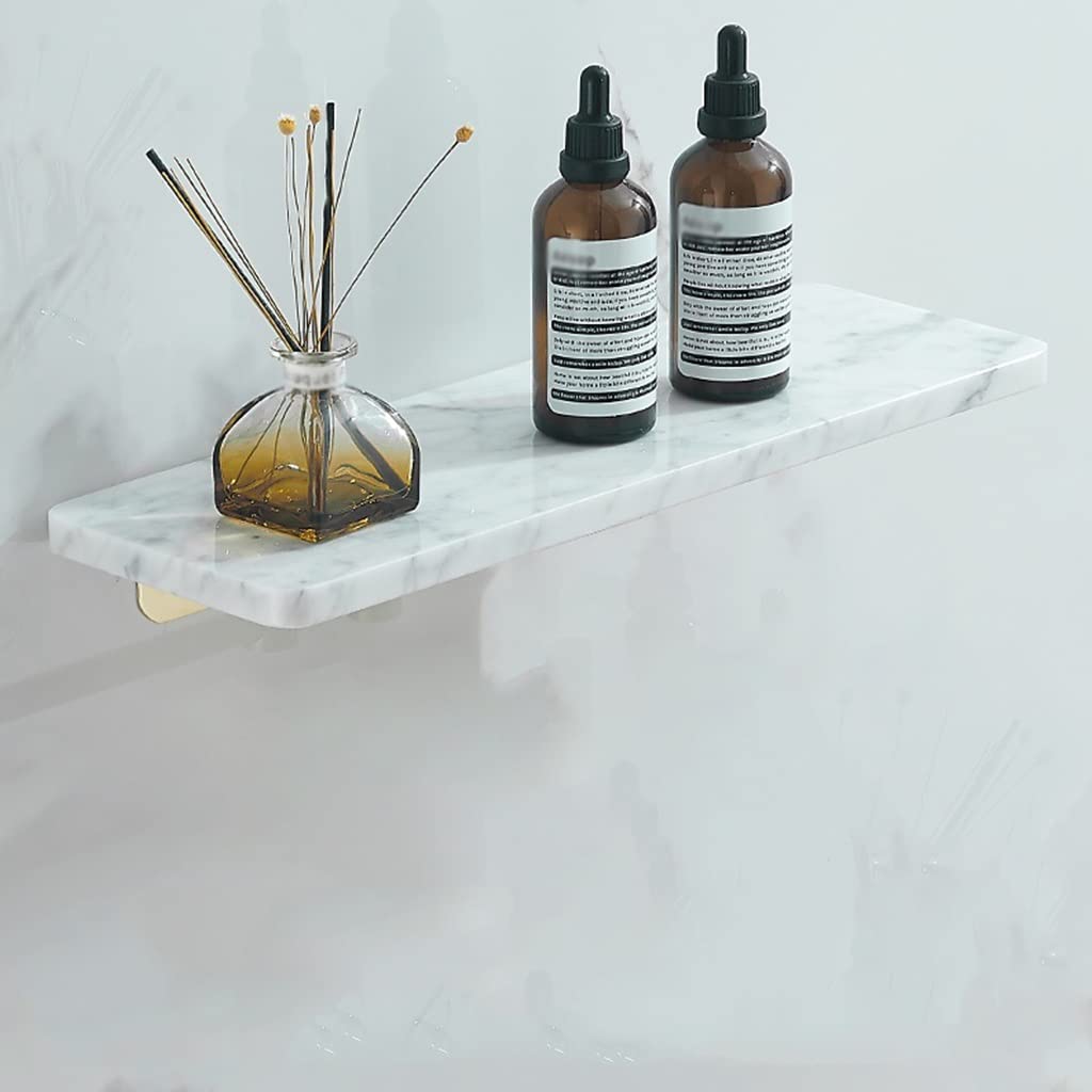 SDGBCXD bathroom shelves, Wall-Mounted Copper Organizer for Shampoo, Gel, Towels, Cosmetics, Seasoning Bottles(White 50cm)
