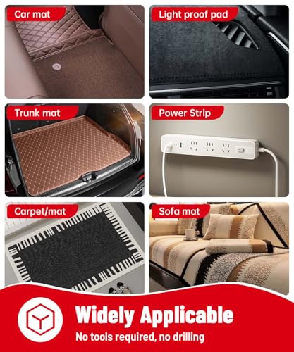 Image of PHIXBEAR Hook and Loop Strips with Super Adhesive Heavy Duty, Heat Resistant Waterproof, Outdoor or Indoor Use, 16 Sets Black 1.57x1.97 Inch