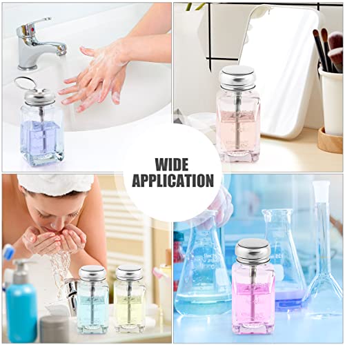 Flacon distributeur de 180 ml en verre transparent à pompe