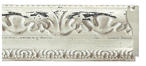 CountryArtHouse Picture Frame Moulding (Wood) 100ft bundle - Distressed/Aged White Washed Finish - 4