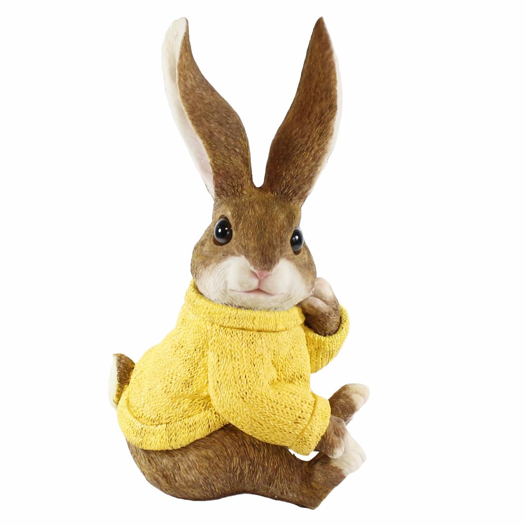 colourliving Hasen Deko Figuren XL Osterhasen Figuren Groß witzige Osterhasen mit Pullover (Gelb)