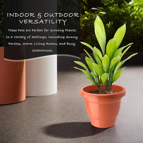Image of Kuber Industries (Pack of 3) Flower Pot | 2-Layer Fuldani Flower Pot | (6 Inch) Pots for Terrace, Garden | Phooldaan for Home D?cor | Indoor Plant Stand | Plants Stand | Red-Green & Orange