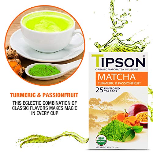 Té orgánico matcha sabor maracuyá natural 25 saquitos miniatura 2