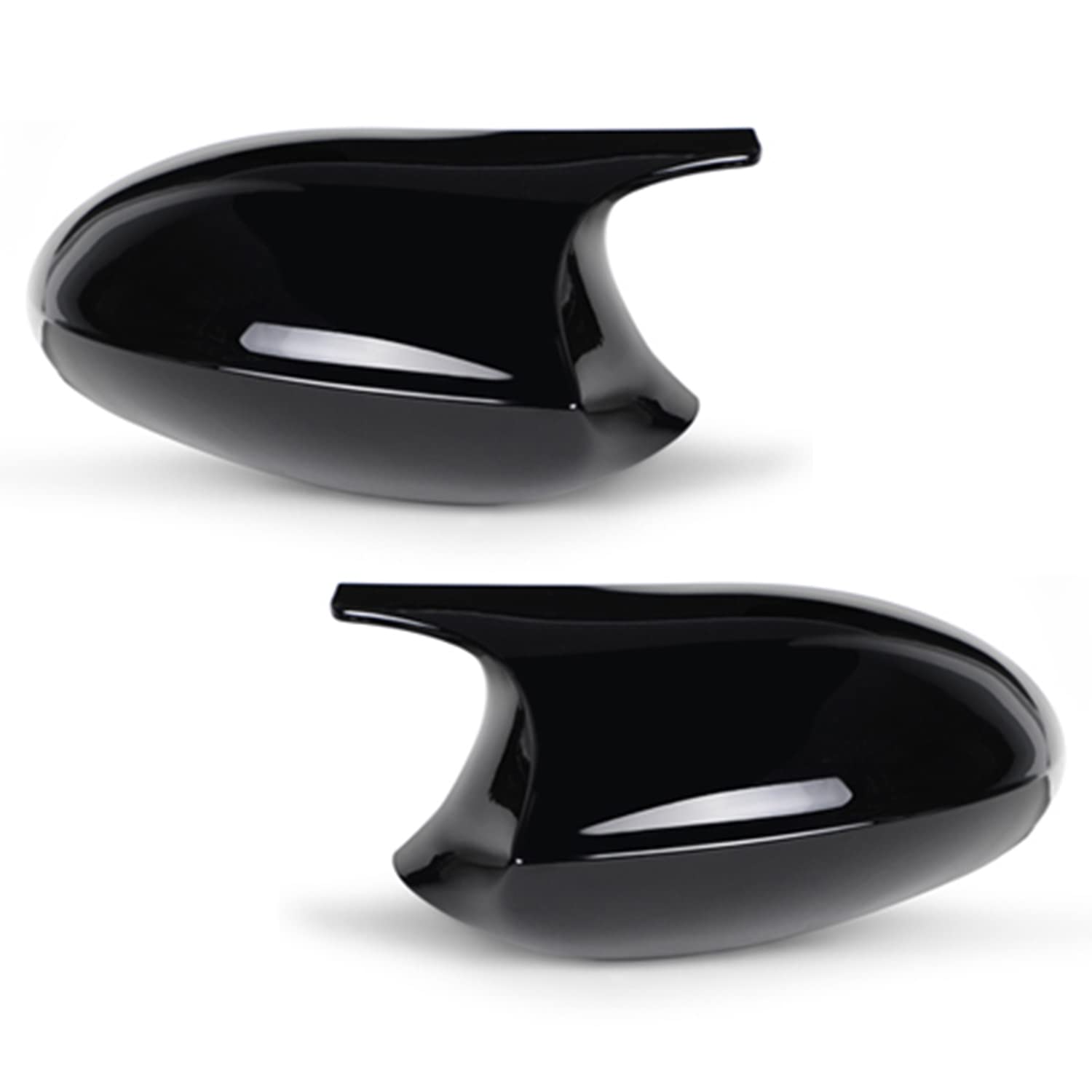 Cubiertas del Espejo De La Puerta Lateral, Espejo Retrovisor Cubierta Decorativa del espejo lateral Compatible con BMW E87 E81 E82 E88 E90 E91 E92 E93 PRE-LCI, Negro Brillante, 1 Par