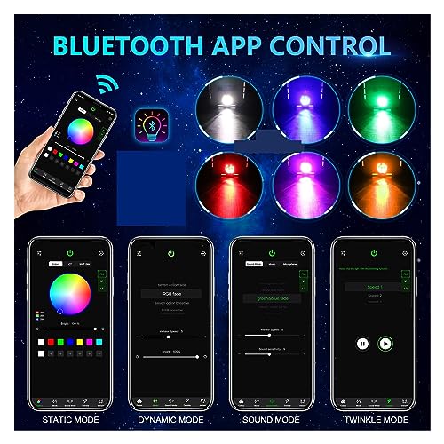 Cielo estrellado para coche con luces LED de techo parpadeantes de 32W 4