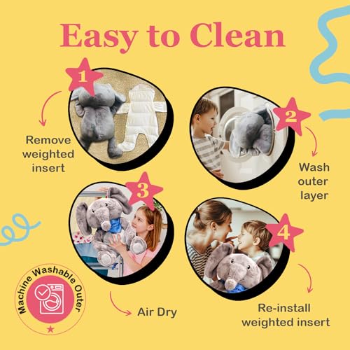 Image of Lilly's Love Weighted Stuffed Animal, 5lb | Sensory Plush for Kids & Adults | Machine Washable Plushie w /Removable Inner | Calming Weighted Stuffed Animal for Anxiety, Ernie The Elephant