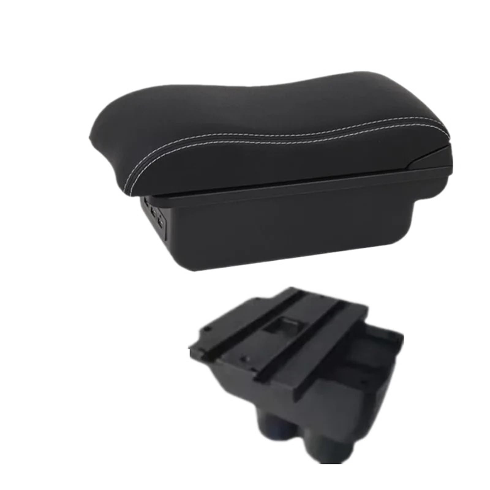 NOKRGQW Car Armrest Box For VW For Touran Caddy Car Armrest Box Central Storage USB Port Interior Dedicated Retrofit Accessories(B2 white line 3USB)
