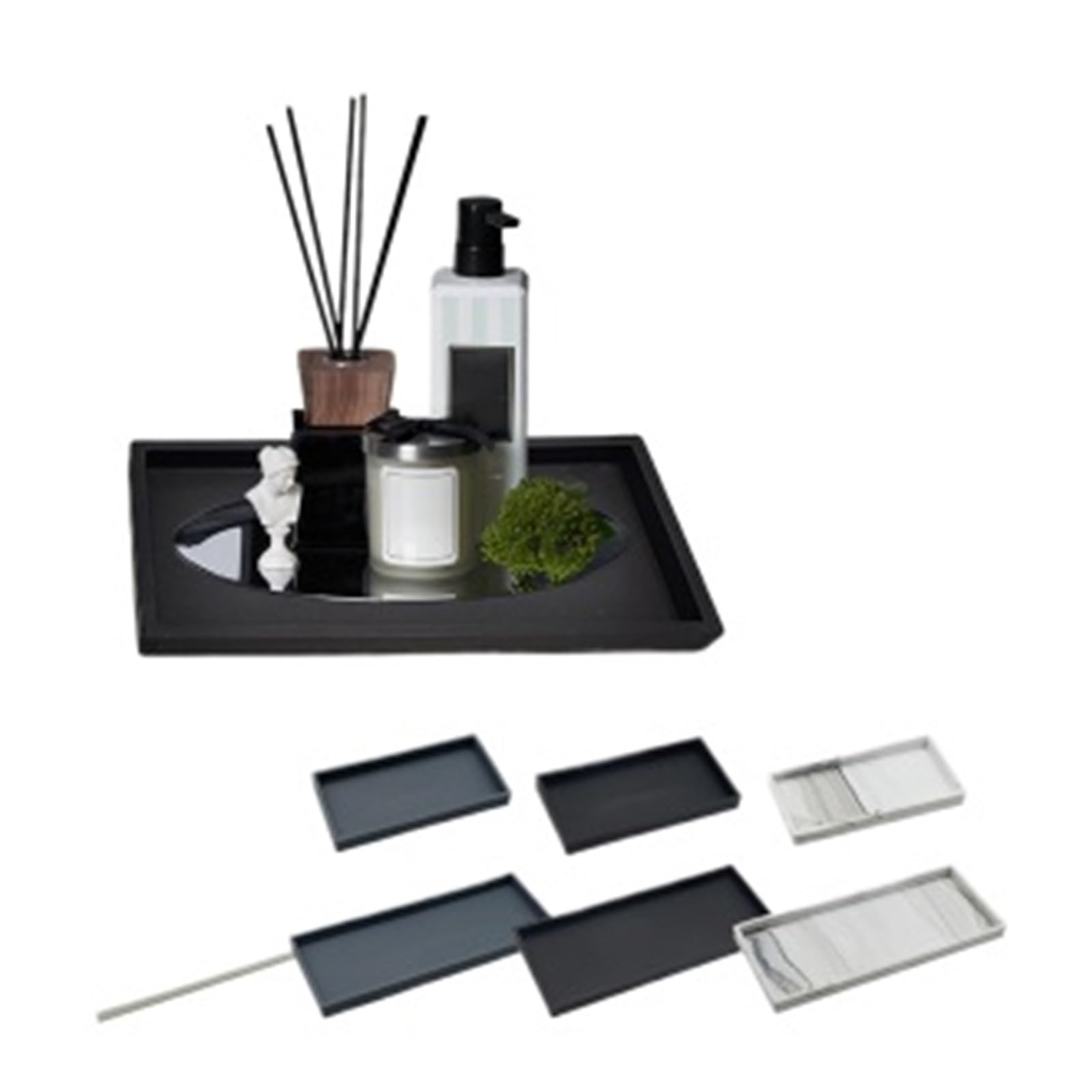 2Pcs Thickened Silicone Organizer Tray For Bathroom