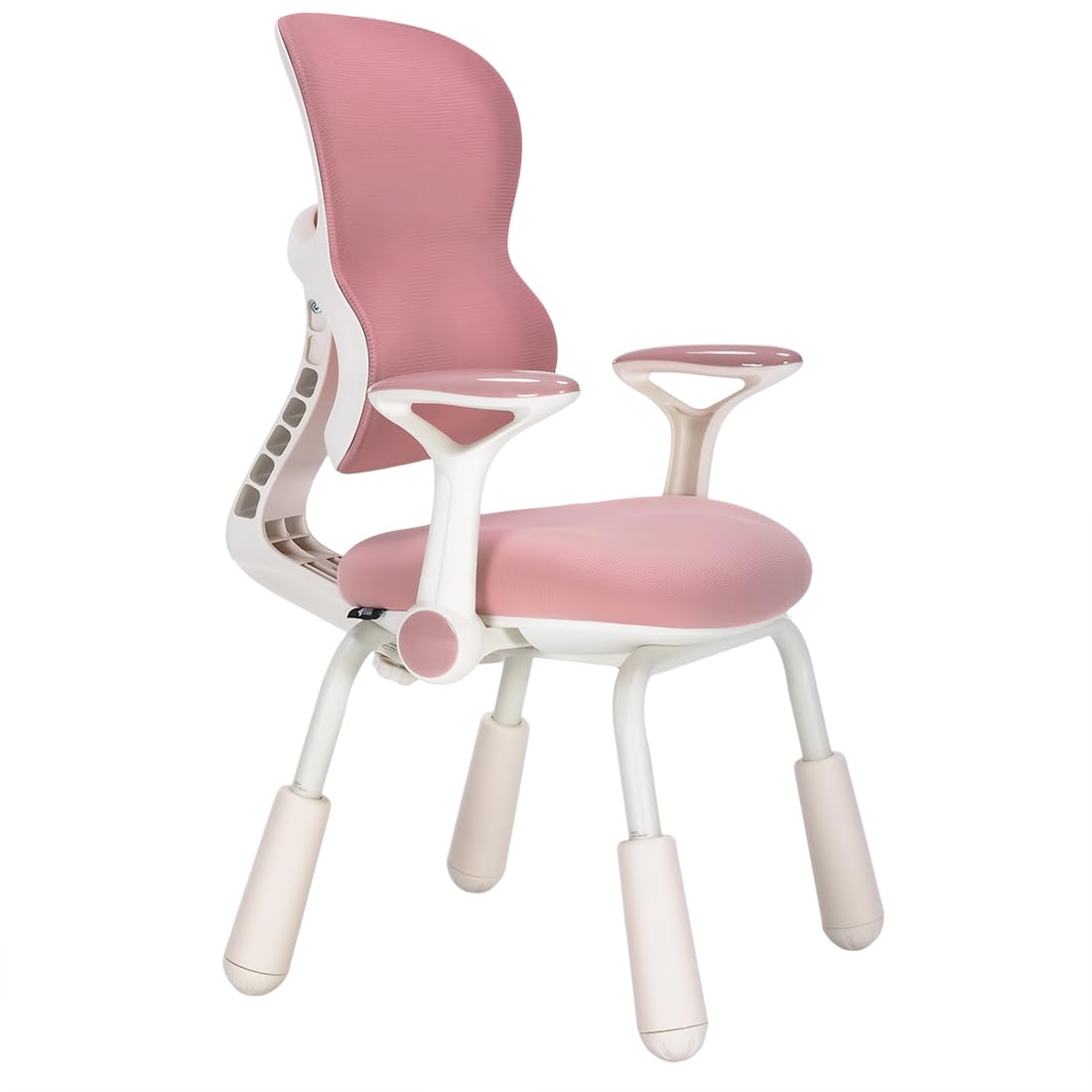 Spacetronik Schreibtischstuhl Kinder ohne Rollen, Sitzhöhe 38-46cm höhenverstellbar, Kinderstuhl mit klappbarer Armlehne, Kinderschreibtischstuhl für Jungen & Mädchen