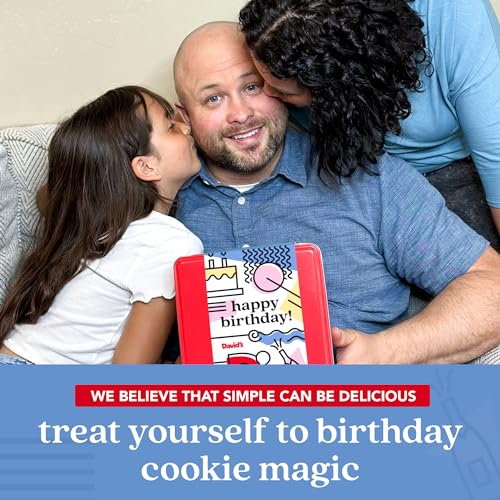 David's Cookies Happy Birthday Chocolate Chunk Cookies Tin 2lbs - Handmade and Fresh Baked Gourmet Cookie Gift Basket - Delectable & Made with Premium Ingredients - Ideal Birthday Food Gift For All - Image 6