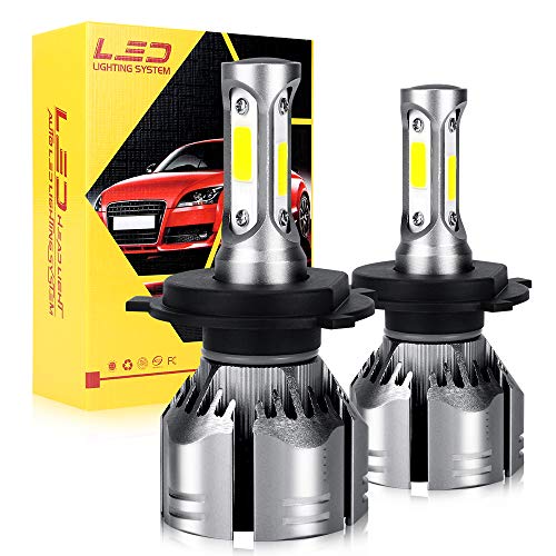 OPP ULITE H4 9003 Led Headlight Bulbs High Low Beam 70W 8400LM 6500K Waterproof IP67 Cooling Fan, 2pc Pack HB2 9003 Led Headlights Bulb (T11 H4)