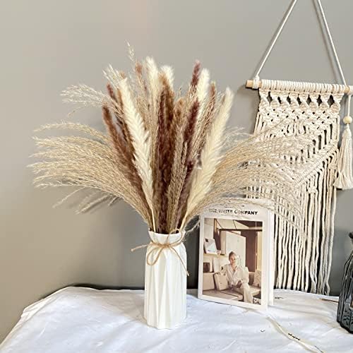 YFWUQI 40PCS Pampas Decorative, 43cm Naturale Secco Erba della Pampas, Fiori Secchi Decorativi per Vasi, Bouquet Boho Decorazioni Casa Camera da Letto Ragazza, Arredamento Casa,100% Piume Naturali