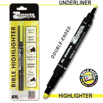 Office Product Zebrite Double Ended Highlighter - Yellow Carded Book