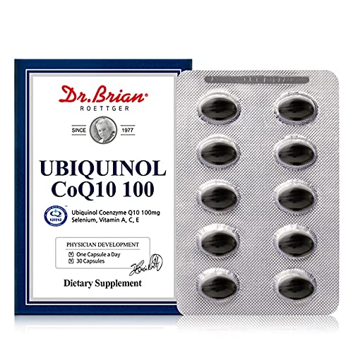 Dr. Brian Coq10 100mg Softgel Coenzyme Q10 Plus Vitamin Antioxidant Supplement with Coq10 Ubiquinol 100mg,Vitamin C 80mg,Vitamin E, A,Selenium Support Heart Cardiovascular Health Superior Absorption