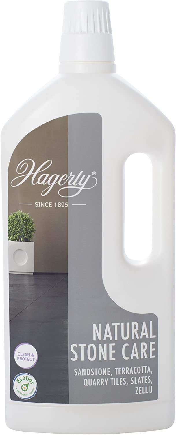 Hagerty Natural Stone Care natural stone cleaner 1 litre I Effective natural stone care for natural stone terracotta slate cellular tiles I Intensive stone floor cleaner indoor & outdoor