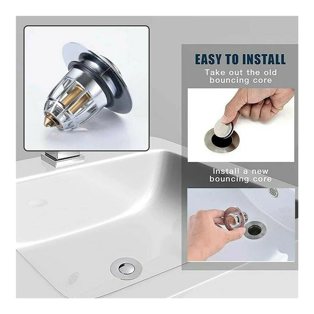 Tappo per lavabo da bagno, filtro di scarico per vasca da bagno, filtro per capelli (5 pezzi)
