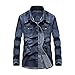 Hommes Militaire Vintage Denim Casual Coupe Regular Poches Vêtements Homme Long - Bleu - XXXXL