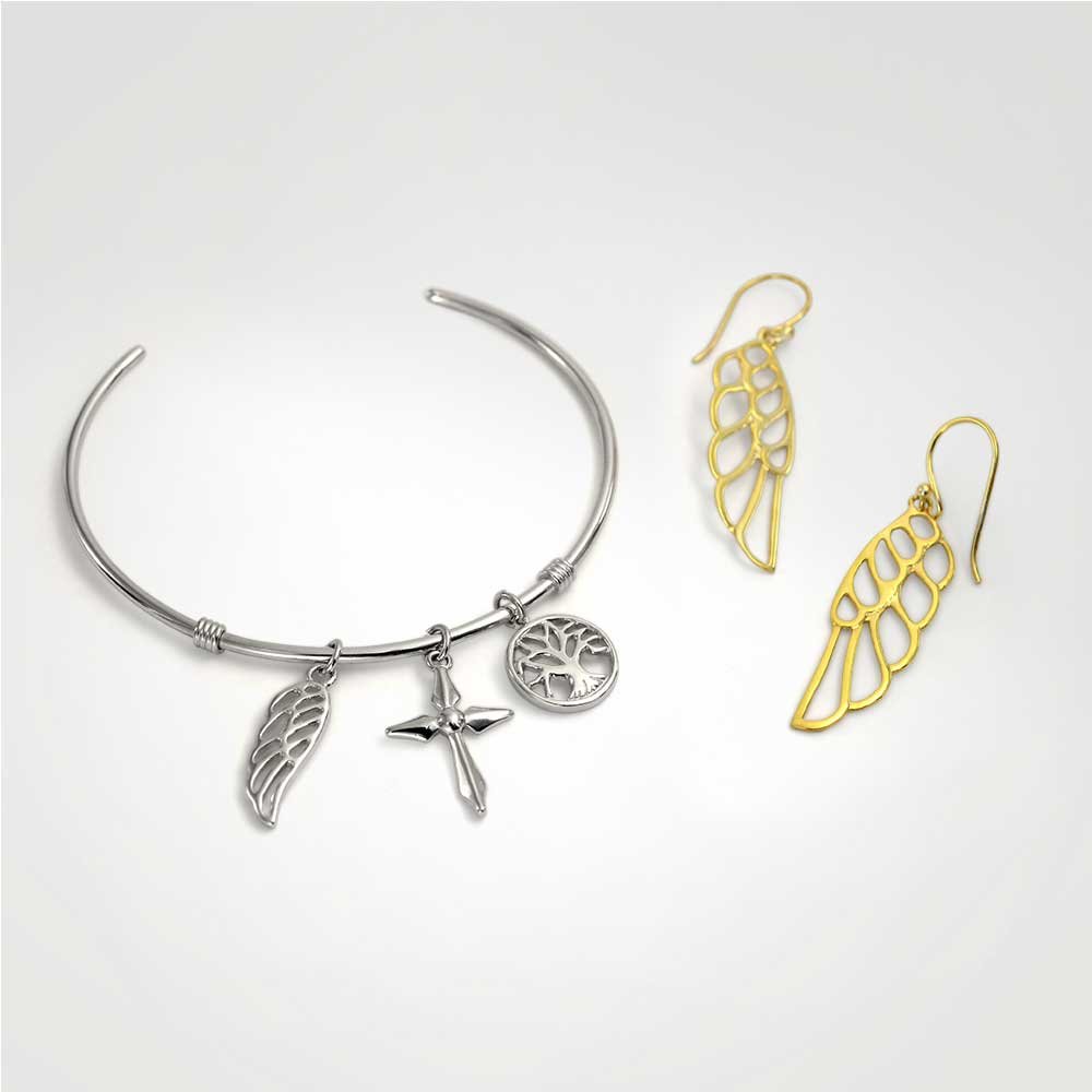 Religiosos Colgante Pendiente De Pluma De Ala De Ángel Mujer Adolescente Plata Esterlina 925 Cable Francés Más Colores