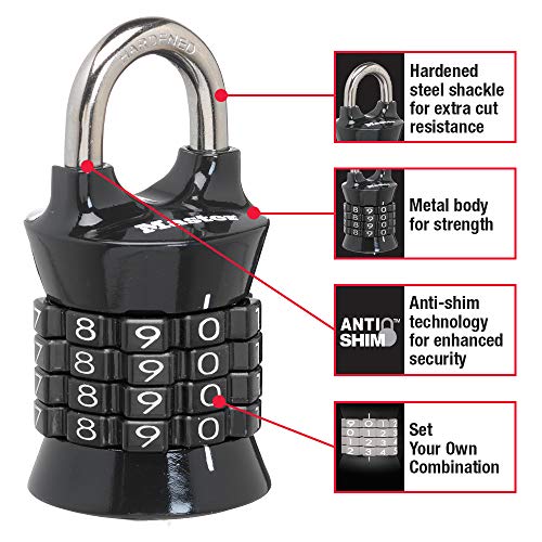 Master Lock 1535D Vertical Resettable Number Combination Lock, Assorted Colors, 1-Pack by Master Lock