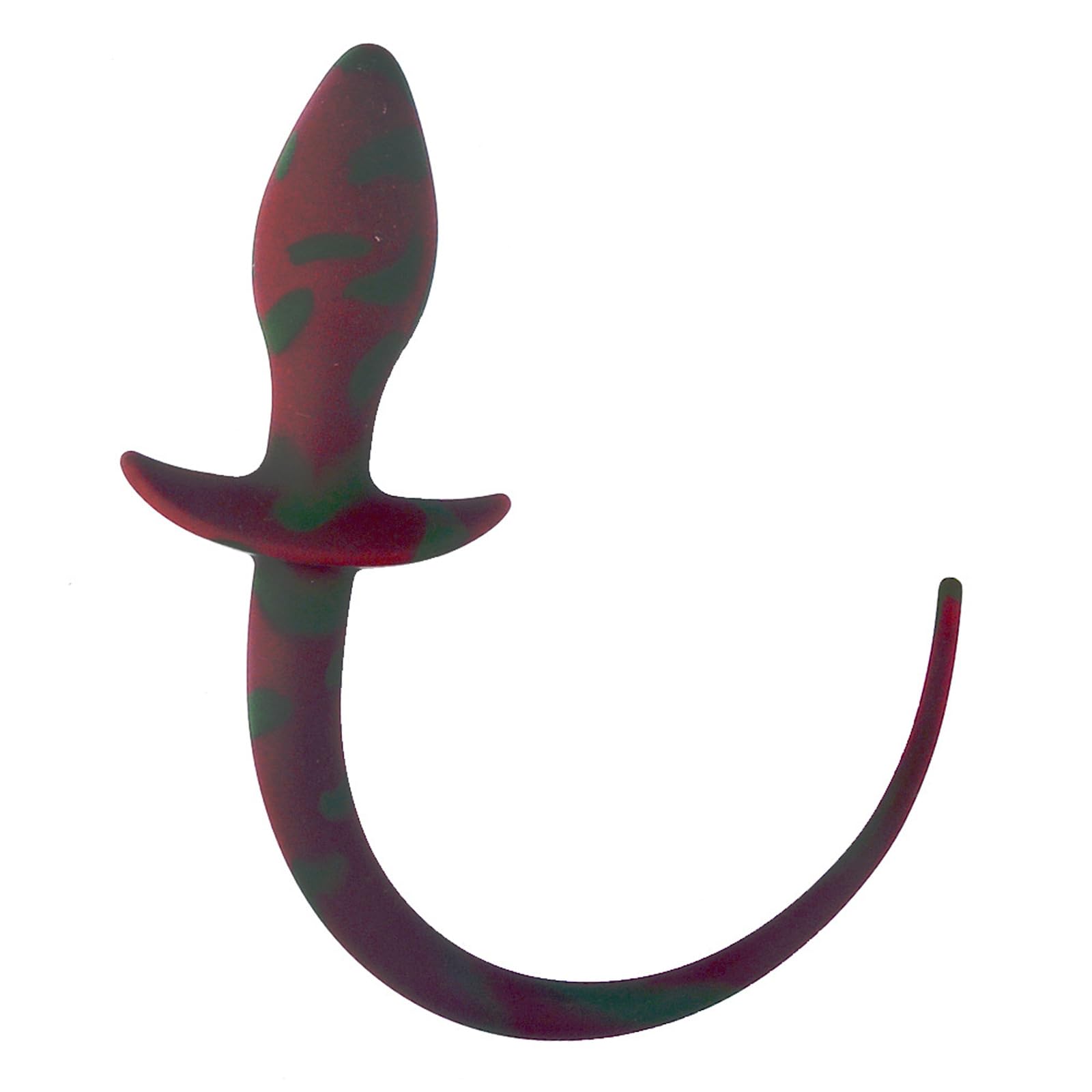 Silicone Anal Plug with Dog Tail Camouflage Green Butt Plug for Women Men Couples Adults SM Anal Stimulation