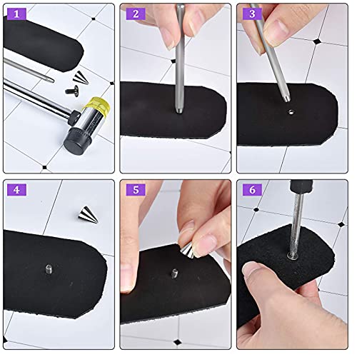 100Pcs Cone Spikes Rivets 7x10mm Metal Bullet Studs Punk Screwback Studs Screw Back Cone Studs Leather Spikes Rivets for Decoration in Clothes Jacket Bags Shoes Belts Bracelets Necklace (Gun Black) - Image 3