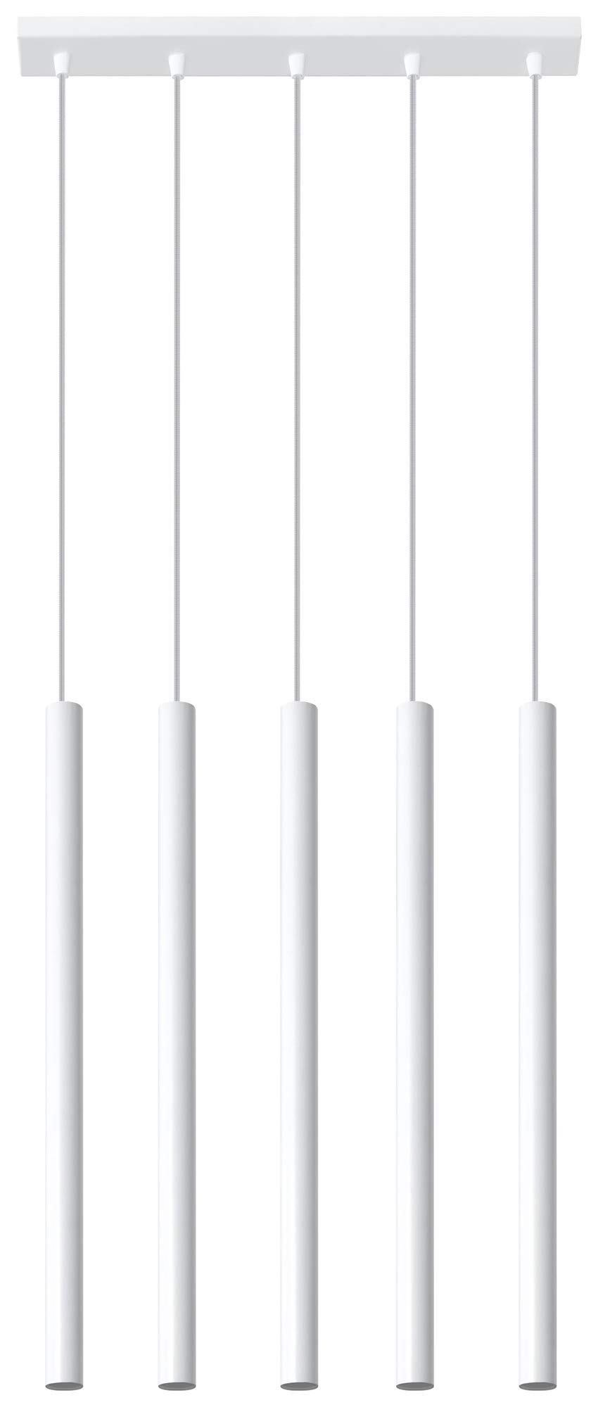 SOLLUX lighting Lampada Da Soffitto Lampada Da Sospensione Di Acciaio 5 Paralumi Pastelo