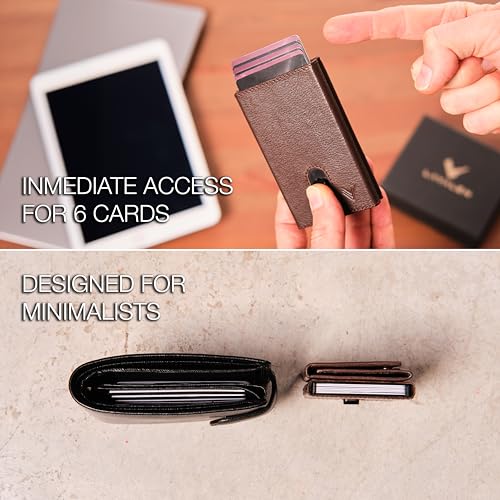 Slim Wallet for Men - Leather, RFID Credit Card Holder - Stylish Mens Wallet for Everyday Use, Handcrafted, Small Yet Practical - Carteras para Hombres - ID Card Holder.3