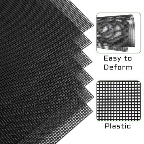 Image of LANIAKEA 30PCS Plastic Mesh Canvas Sheets, 10.23x13 Inch Plastic Mesh Sheets for Crafts, Black Plastic Canvas and Embroidery Tools for Embroidery Crafting Knit