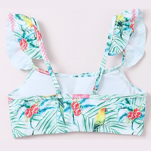 Girls Bikini Swimsuits 2 Piece Bathing Suits for Kids Ruffle Bikini Tropical Print Beach Swimwear Girls Swimming Suit3