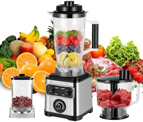 6600W Robot Cuisine Multifonctions, Bol Mélangeur 3 L, Robot Mixe...