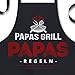 YORA Grillschürze für Männer lustig - Vatertagsgeschenk Papas Grill Paps Regeln - inkl. Ehrenurkunde - Witziges Geschenk für Männer zum Vatertag oder Geburtstag