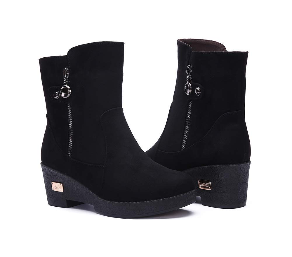 Gaatpot Gaapot Stivaletti Inverno Donna Stivali da Neve con Zeppa | Stivaletto Invernali, Stivale Caldo Pelo Foderato, Scarpe Con Cerniera, Comodi Eleganti