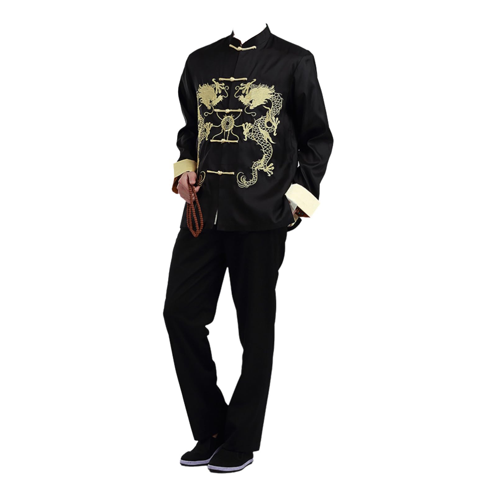 Enigmaire Men'S Kungfu Tang Suit,Tangzhuang Kung Fu Long Sleeve,Traditional Chinese Suit,Chinese Style Design,Suitable For Daily Training,Performance Competitions,Etc