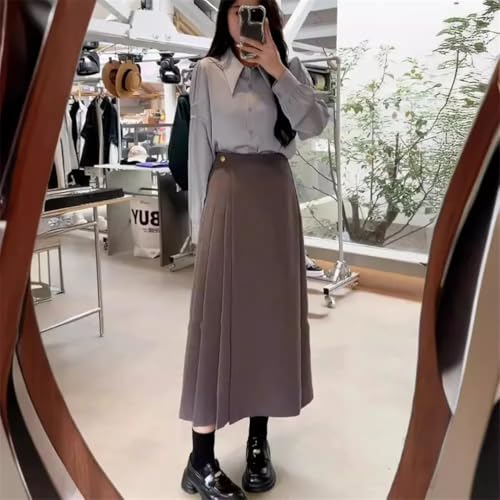 Women's Spring Solid Color Asymmetrical Design Slimming High-Waisted A-Line Mini Skirt3