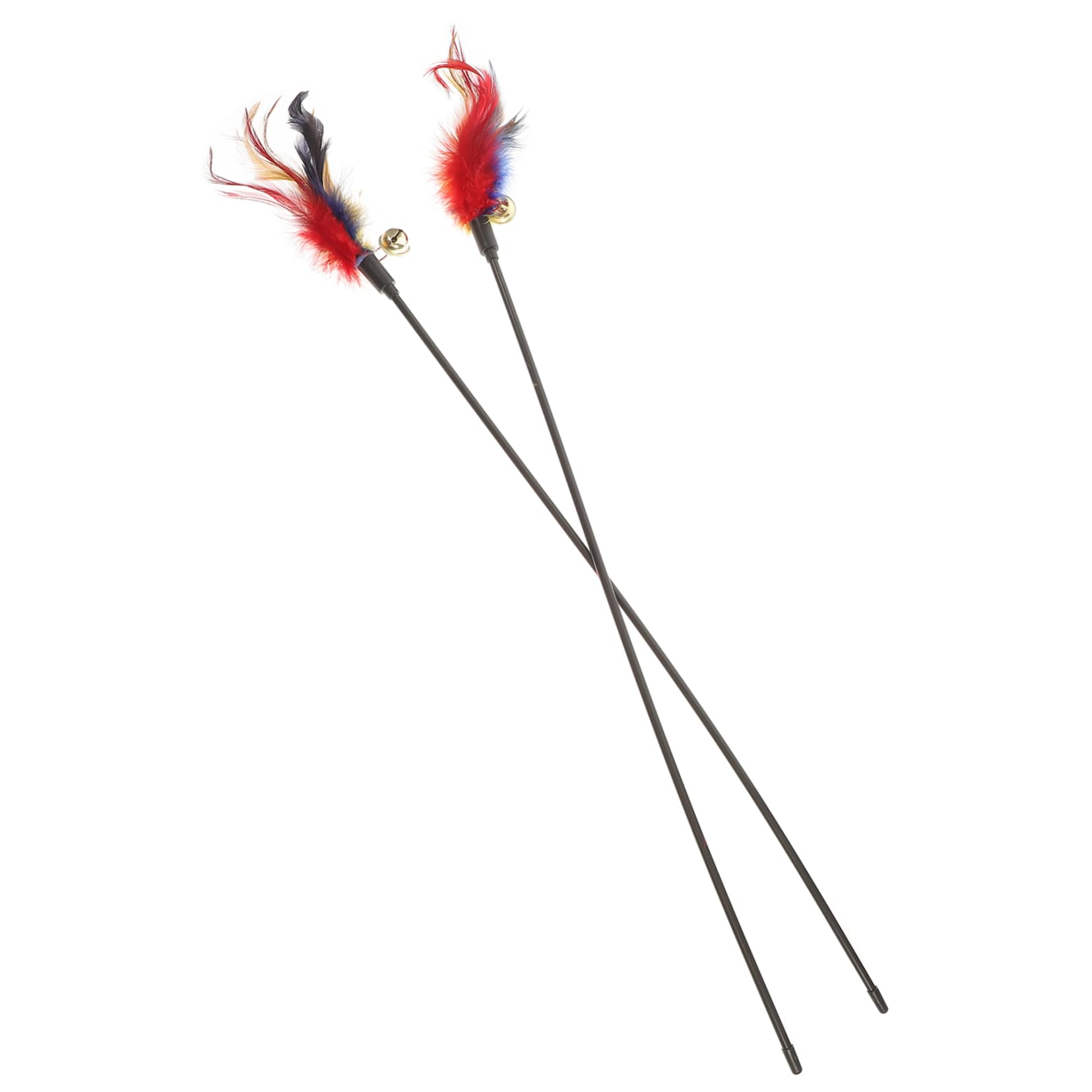 balacoo Cat Toys Cat Feather Teaser Wand Stripes Bell and Feather for Long-Lasting Play
