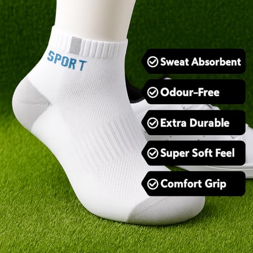 Image of 5 Pairs Sports Cotton Ankle Length Socks for Men, Pack of 5., Assorted