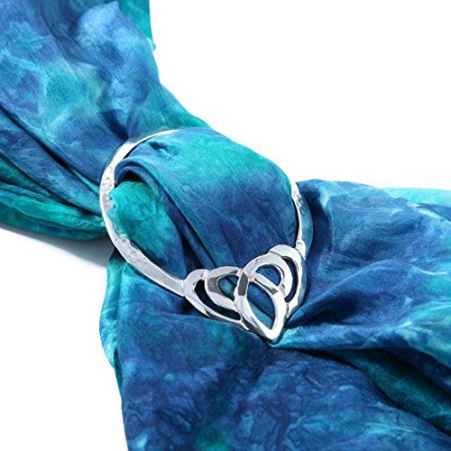 Large Celtic Heart Pewter Scarf Sash Plaid Ring - SR2